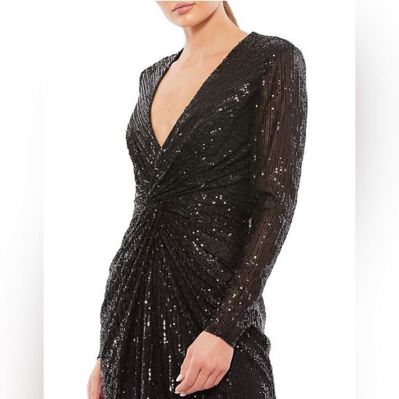 Mac Duggal Ieena Sequin Knotted Midi Dress size 6 - Picture 3 of 13